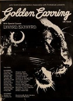 Magazine ad for fifth British Golden Earring Tour 1974